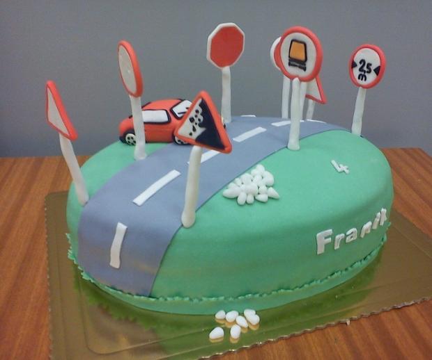Auto a znacky, torta, Torty autíčka, vláčiky Auto a znacky, torta, Torty autíčka, vláčiky, elenn, 1