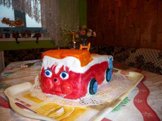 Hasičské auto, torta, Torty autíčka, vláčiky, olga, 1