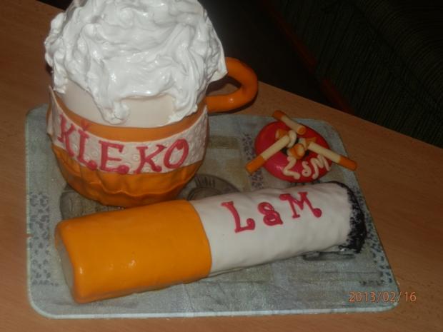 pivko s cigaretkou a popolníkom, torta, Narodeninové torty, Margita, 1
