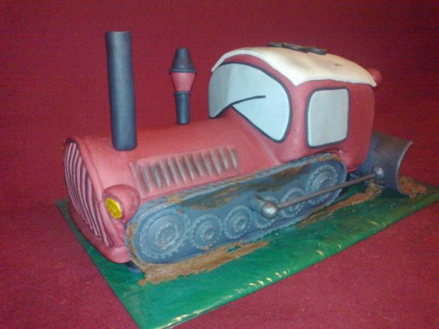 Pásový traktor, torta, Torty autíčka, vláčiky, katarina muchova, 1