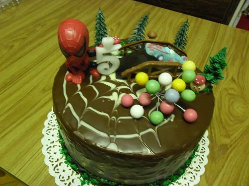 spiderman v lese, torta, Čokoládové torty spiderman v lese, torta, Čokoládové torty, Ivka29, 1