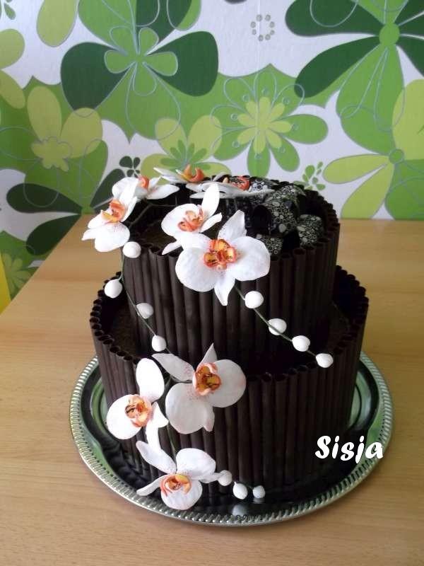 S orchideami, torta, Čokoládové torty S orchideami, torta, Čokoládové torty, Sisja, 1