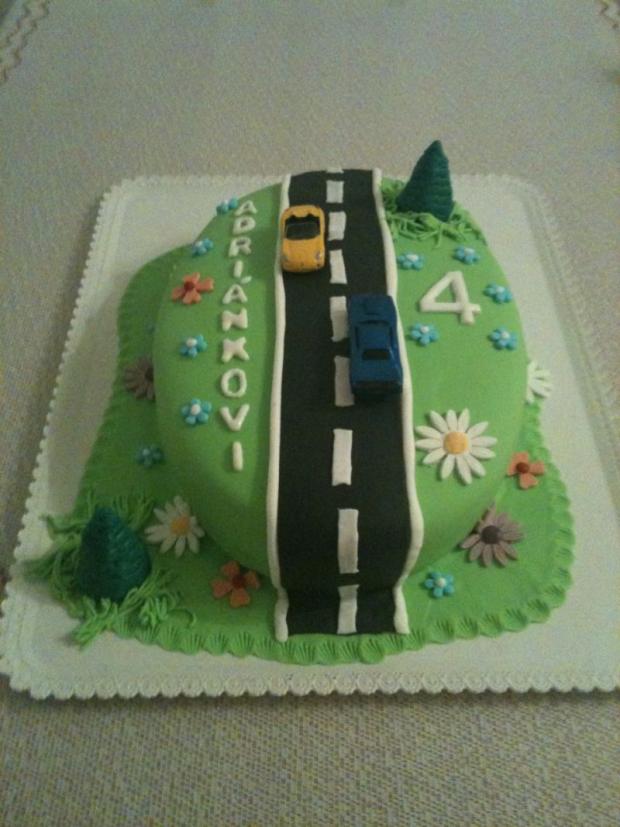 narodeninova cesta s autičkami, torta, Narodeninové torty narodeninova cesta s autičkami, torta, Narodeninové torty, Anna M 1, 1