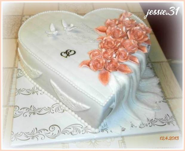 svadobné srdce, torta, Svadobné torty, jessie.31, 1
