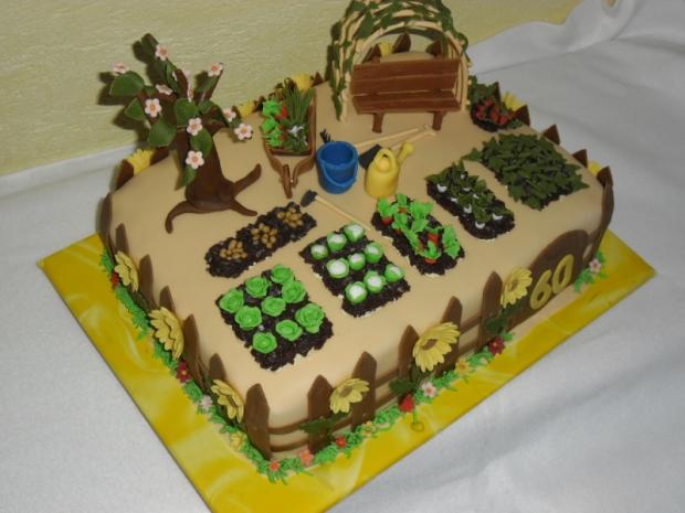 Záhradka - narodeninová - pohľad z boku, torta, Narodeninové torty, Lubica67, 1