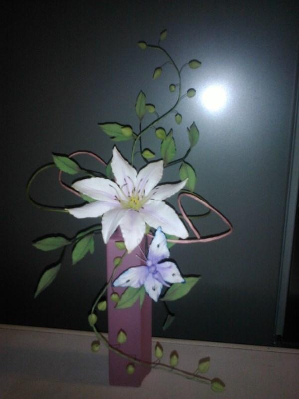 clematis s motýlom, torta, Ozdoby na torty clematis s motýlom, torta, Ozdoby na torty, evkaba, 1