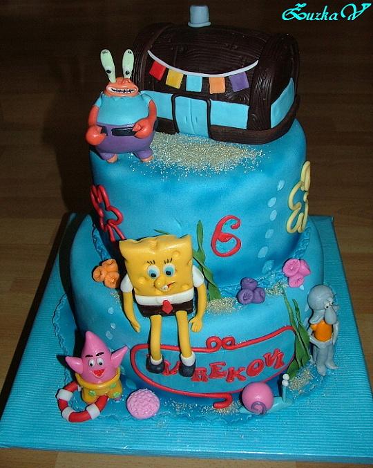 Sponge Bob a priatelia, torta, Rozprávkové torty Sponge Bob a priatelia, torta, Rozprávkové torty, ZuzkaV, 1