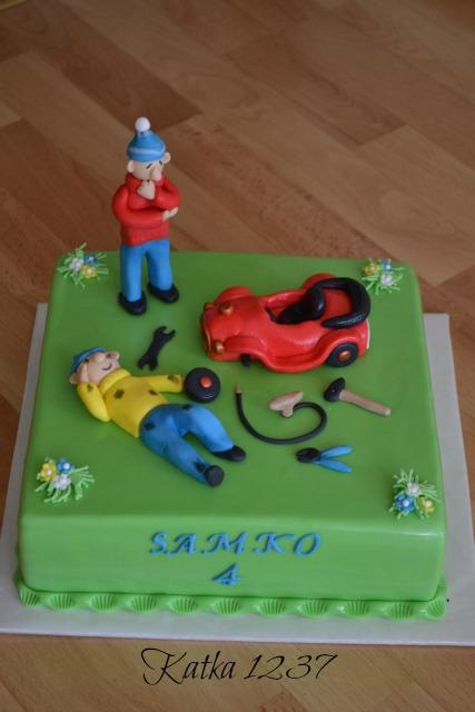 Pat a Mat opravujú auto, torta, Rozprávkové torty, katka1237, 1