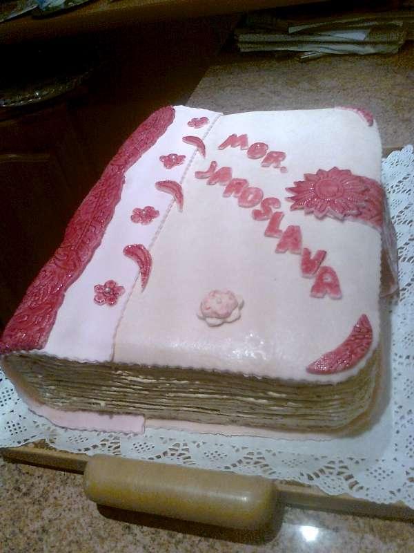 kniha na promócie Mgr., torta, Torty - škola, stužková, Anna Petrova, 1