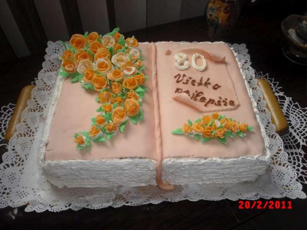 kniha na 80, torta, Narodeninové torty, Anna Petrova, 1