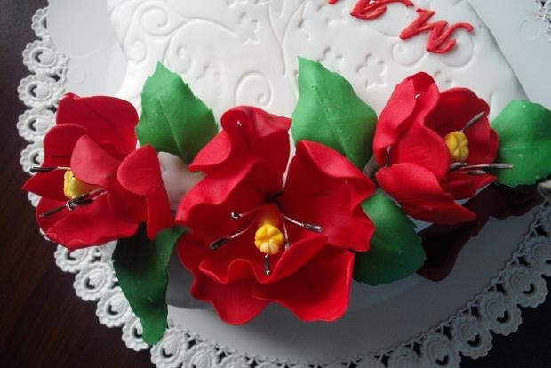 červené tulipány, torta, Ozdoby na torty, miruš14, 1
