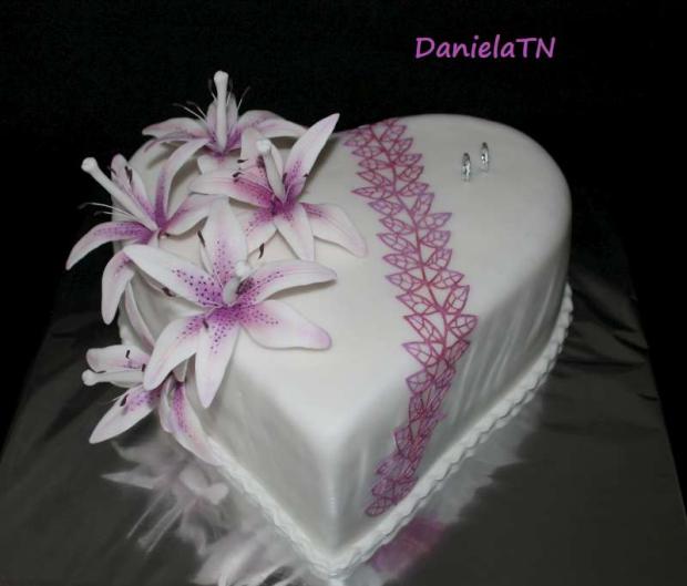 Svadobné srdce-fialové, torta, Svadobné torty Svadobné srdce-fialové, torta, Svadobné torty, DanielaTN, 1
