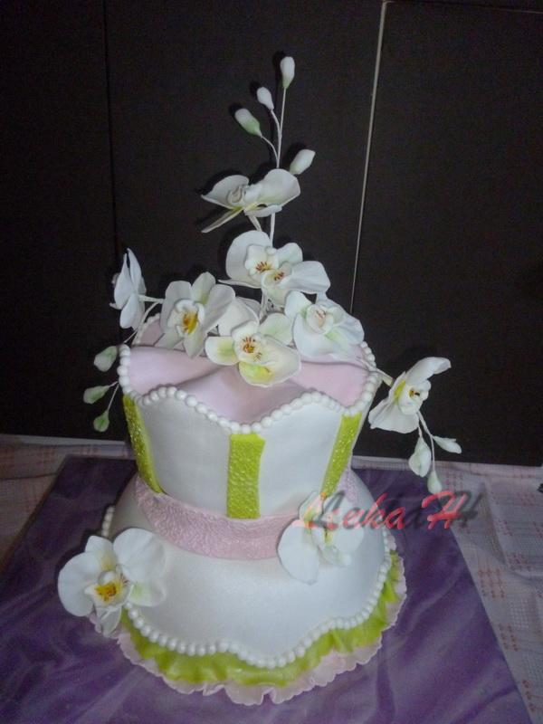 s orchideami, torta, Narodeninové torty s orchideami, torta, Narodeninové torty, Ladu-lienka, 1