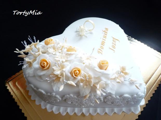 Srdce s obrúčkami, torta, Svadobné torty, TortyMia, 1