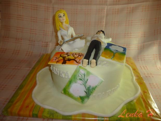 barbie a ken, malované obrázky, torta, Narodeninové torty, Ladu-lienka, 1