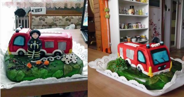 hasič, torta, Torty autíčka, vláčiky hasič, torta, Torty autíčka, vláčiky, nikyju, 1