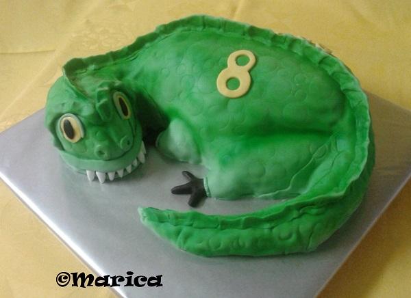 zelený dinosaurus , torta, Ostané torty pre deti zelený dinosaurus , torta, Ostané torty pre deti, Marica1972, 1