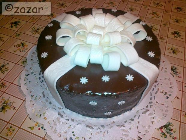 čokoládová s marcipánovou mašľou, torta, Čokoládové torty čokoládová s marcipánovou mašľou, torta, Čokoládové torty, zazar, 1