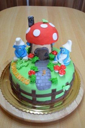 tortička so šmolkami, torta, Rozprávkové torty tortička so šmolkami, torta, Rozprávkové torty, ivana11, 1