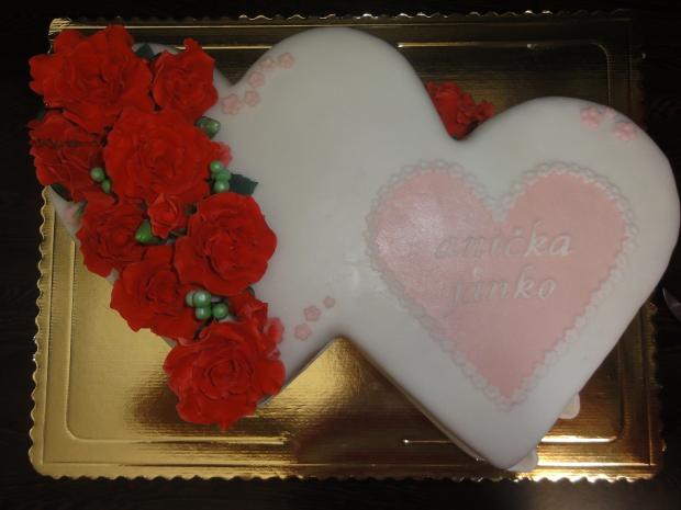 Dvojsrdce k výročiu, torta, Svadobné torty Dvojsrdce k výročiu, torta, Svadobné torty, Hana.Capkova, 1