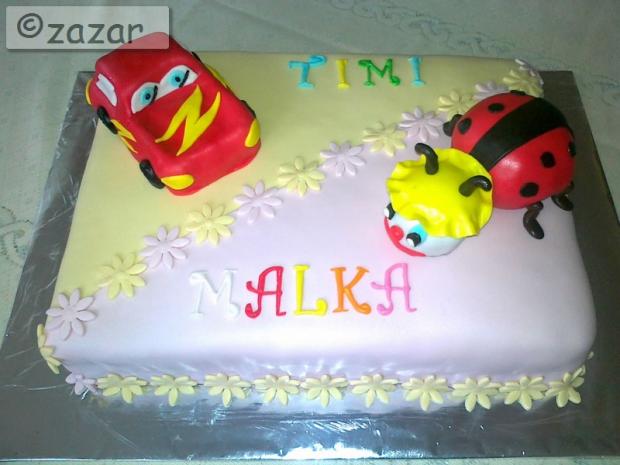 Malvínke a Timuškovi k meninám, torta, Ostané torty pre deti Malvínke a Timuškovi k meninám, torta, Ostané torty pre deti, zazar, 1