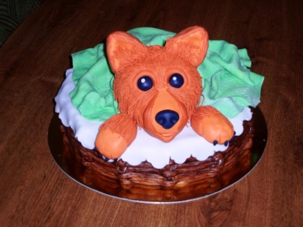 pes v košíku, torta, Narodeninové torty, misickab, 1