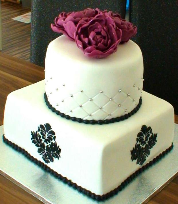 damask stencil s pivonkami, torta, Narodeninové torty damask stencil s pivonkami, torta, Narodeninové torty, zeronka, 1