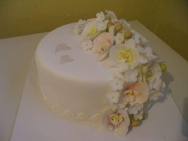 Malá svadobná s orchideami, torta, Svadobné torty Malá svadobná s orchideami, torta, Svadobné torty, DášaL, 1