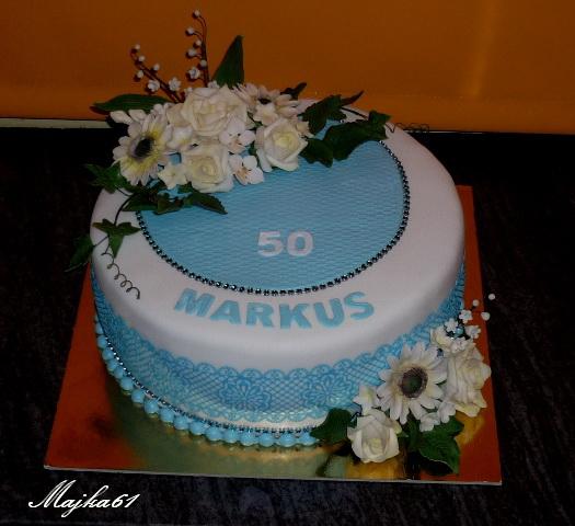 narodeninová s modrou krajkou, torta, Narodeninové torty narodeninová s modrou krajkou, torta, Narodeninové torty, Majka61, 1