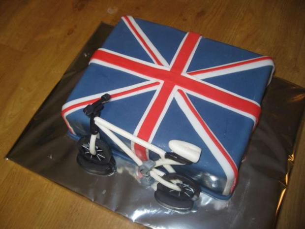 anglická vlajka s bicyklom, torta, Narodeninové torty anglická vlajka s bicyklom, torta, Narodeninové torty, evinaf, 1