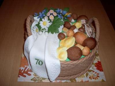 KOŠÍK S HUBAMI, torta, Narodeninové torty KOŠÍK S HUBAMI, torta, Narodeninové torty, Mária Vašová, 1