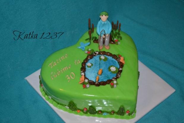 na 30-tku s rybárom, torta, Narodeninové torty na 30-tku s rybárom, torta, Narodeninové torty, katka1237, 1