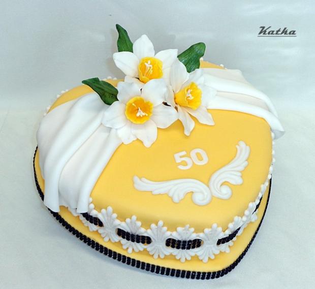 srdce na 50-ku, torta, Narodeninové torty srdce na 50-ku, torta, Narodeninové torty, Katka Ozsvaldova, 1