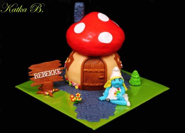 šmoulinka a jej domček, torta, Rozprávkové torty šmoulinka a jej domček, torta, Rozprávkové torty, cacarinka KatkaB., 1