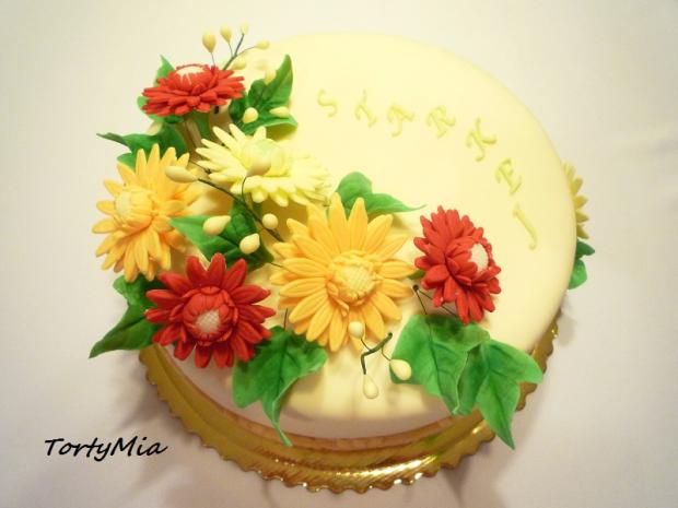S gerberami, torta, Narodeninové torty S gerberami, torta, Narodeninové torty, TortyMia, 1