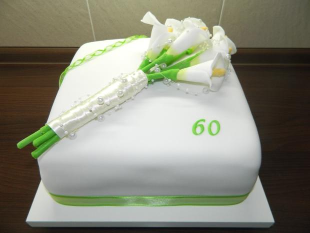 biela na 60. s kalami, torta, Narodeninové torty, katkaAMC, 1