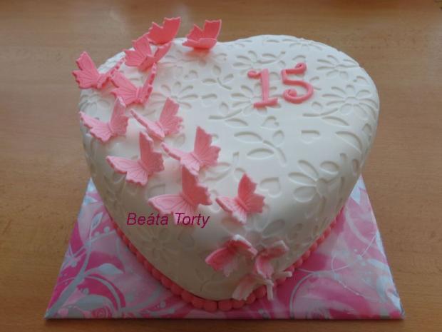 srdiečko s motýlikmi, torta, Narodeninové torty srdiečko s motýlikmi, torta, Narodeninové torty, sejka, 1