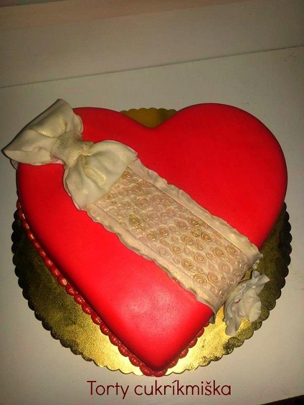 srdce s mašlou, torta, Narodeninové torty, Torty Michel, 1