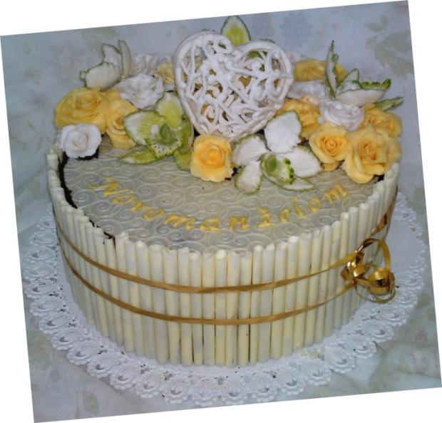 Svadobná torta s bielou čokoládou..., torta, Čokoládové torty Svadobná torta s bielou čokoládou..., torta, Čokoládové torty, Mariolka, 1