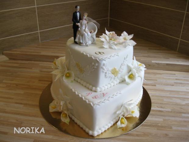 Biela svadobna, torta, Svadobné torty, norika, 1