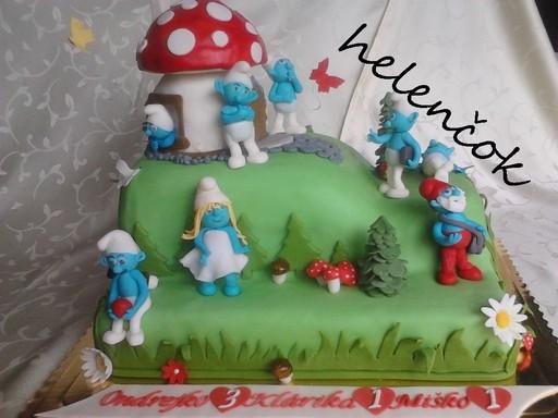 Šmolkovia, torta, Rozprávkové torty Šmolkovia, torta, Rozprávkové torty, Helenčok, 1