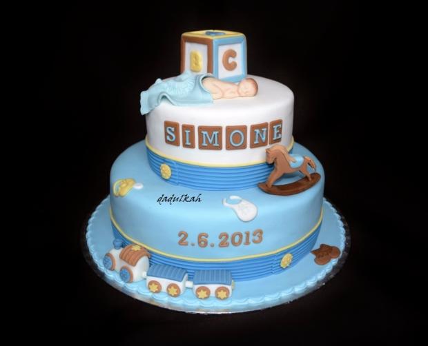 Krstová s kockou a vláčikom, torta, Torty na krstiny Krstová s kockou a vláčikom, torta, Torty na krstiny, dadulkah, 1