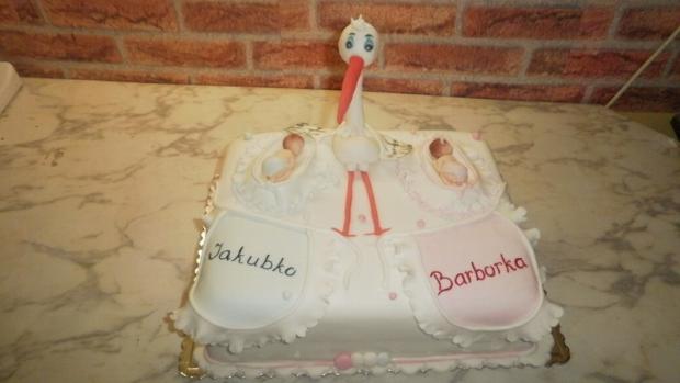 na krst pre dvojičky, torta, Torty na krstiny, SILWIA 21, 1