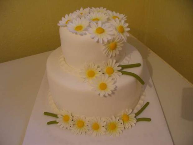 Svadobná s margarétkami, torta, Svadobné torty Svadobná s margarétkami, torta, Svadobné torty, DášaL, 1