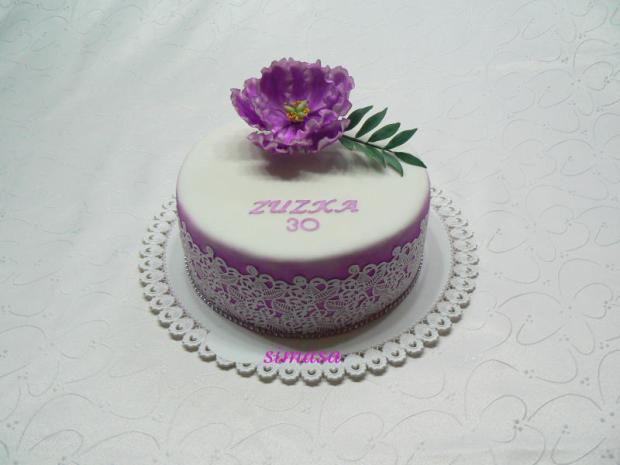 S pivonkou, torta, Narodeninové torty, simasa, 1