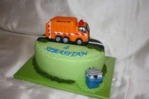 Smetiarsko auto, torta, Torty autíčka, vláčiky Smetiarsko auto, torta, Torty autíčka, vláčiky, stanula, 1