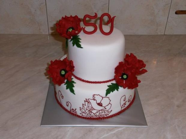 Vlčie maky k 50-tke, torta, Narodeninové torty Vlčie maky k 50-tke, torta, Narodeninové torty, Iveta Barlíková, 1