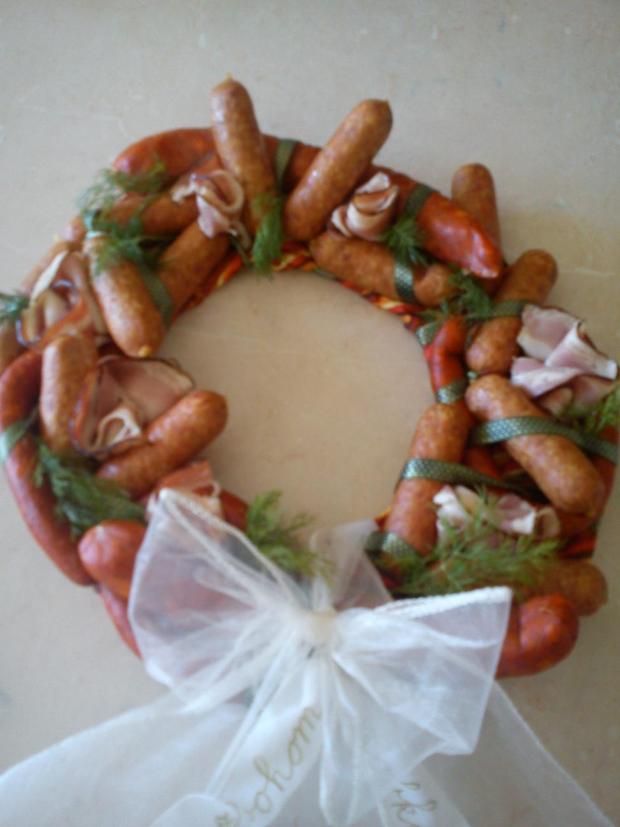 veniec z klobások na želanie, torta, Slané torty veniec z klobások na želanie, torta, Slané torty, Ditulka, 1