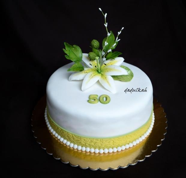 So žltou ľaliou na 50-tku, torta, Narodeninové torty So žltou ľaliou na 50-tku, torta, Narodeninové torty, dadulkah, 1