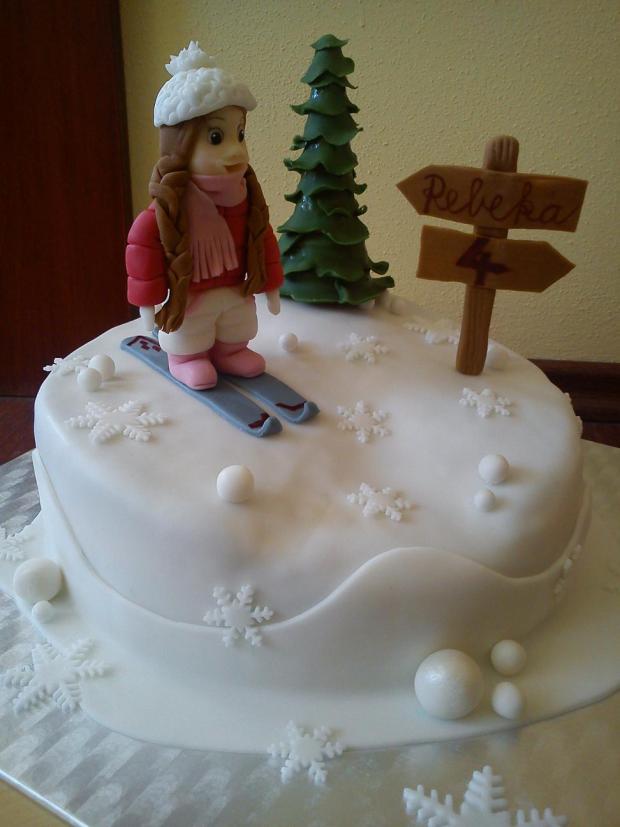 lyžiarka, torta, Narodeninové torty lyžiarka, torta, Narodeninové torty, Ditulka, 1